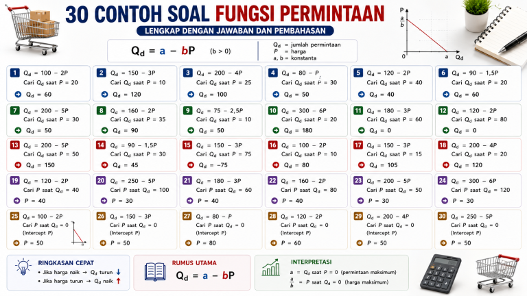 30 Contoh Soal Fungsi Permintaan Lengkap dengan Jawaban dan Pembahasan