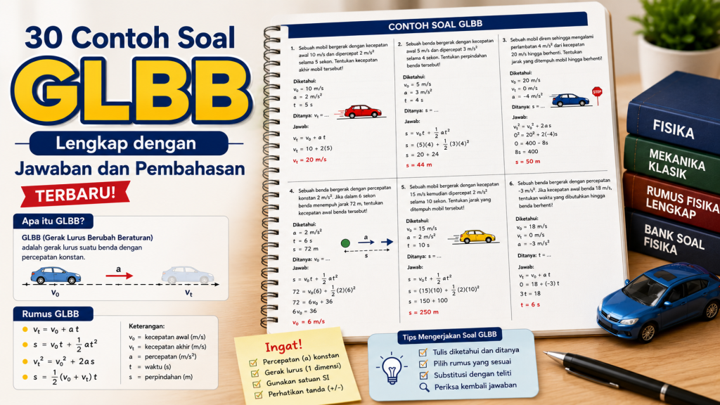 30 Contoh Soal GLBB Lengkap dengan Jawaban dan Pembahasan