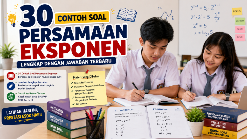 30 Contoh Soal Persamaan Eksponen Lengkap dengan Jawaban