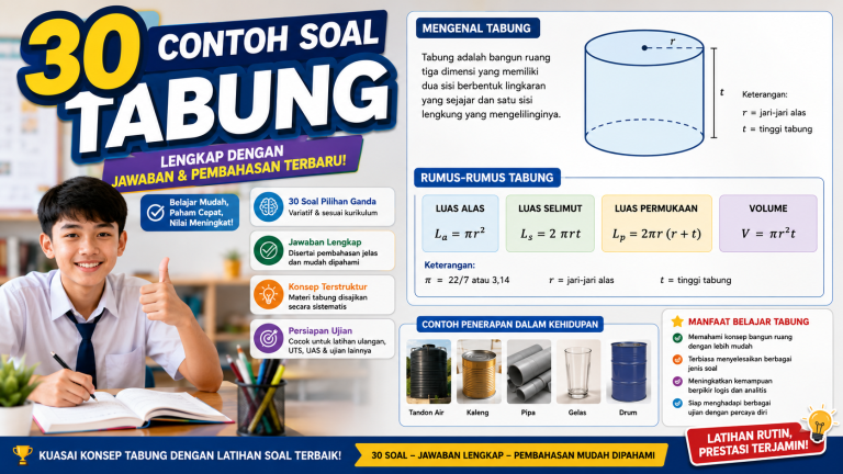 30 Contoh Soal Tabung Lengkap dengan Jawaban Terbaru