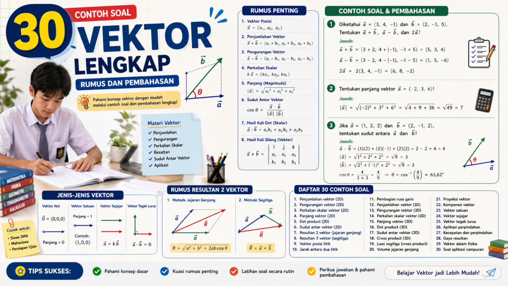 30 Contoh Soal Vektor Lengkap dengan Rumus dan Pembahasan