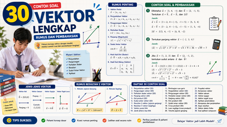 30 Contoh Soal Vektor Lengkap dengan Rumus dan Pembahasan
