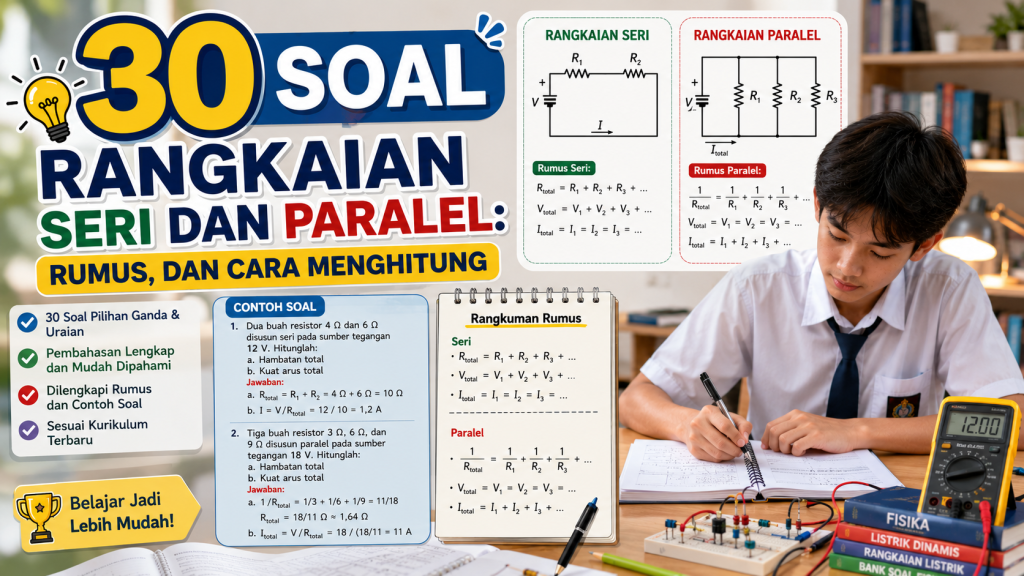 30 Soal Rangkaian Seri dan Paralel Rumus, dan Cara Menghitung