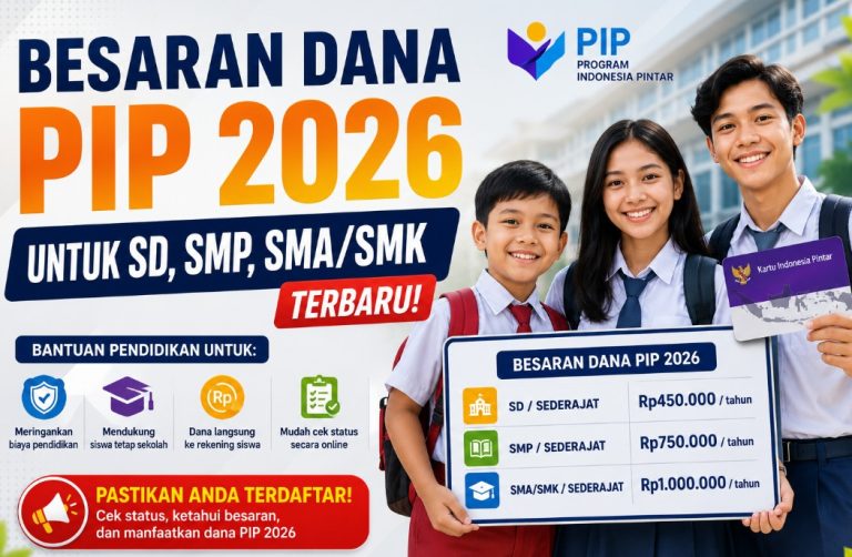 Besaran Dana PIP 2026 untuk SD, SMP, SMA/SMK Terbaru