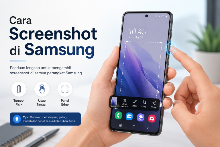 Cara Screenshot di Semua Tipe Samsung Tanpa Tombol (Mudah & Praktis)