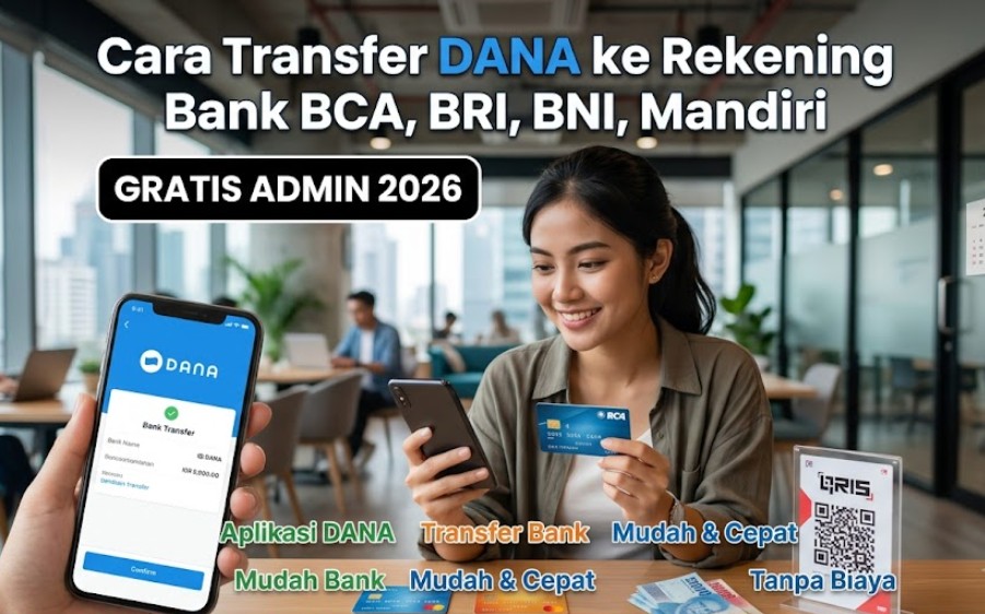 Cara Transfer DANA ke Rekening Bank BCA, BRI, BNI, Mandiri Gratis Admin 2026