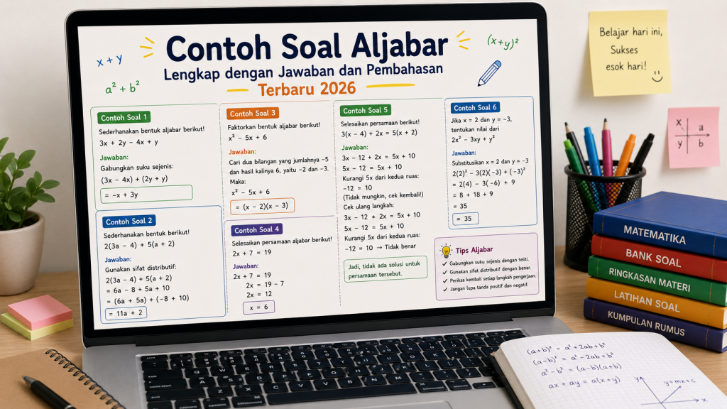 Contoh Soal Aljabar Lengkap dengan Jawaban dan Pembahasan Terbaru 2026