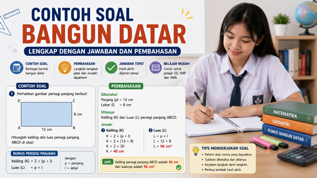 contoh soal bangun datar lengkap dengan pembahasan
