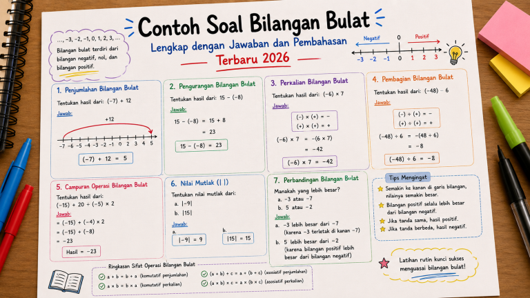 Contoh Soal Bilangan Bulat Lengkap dengan Jawaban Terbaru