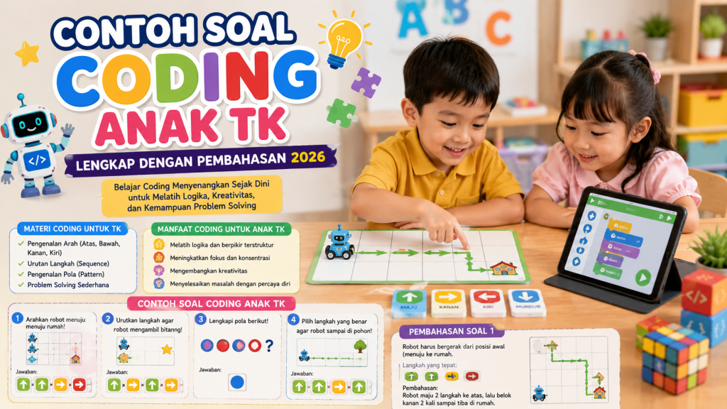 Contoh Soal Coding Anak TK Lengkap dengan Pembahasan 2026