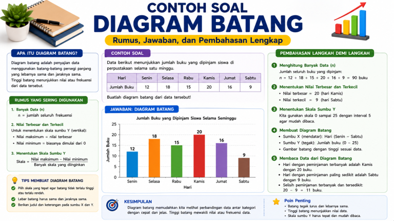 Contoh Soal Diagram Batang: Rumus, Jawaban, dan Pembahasan Lengkap