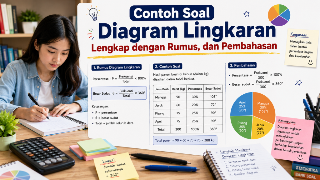 Contoh Soal Diagram Lingkaran Lengkap dengan Rumus, dan Pembahasan
