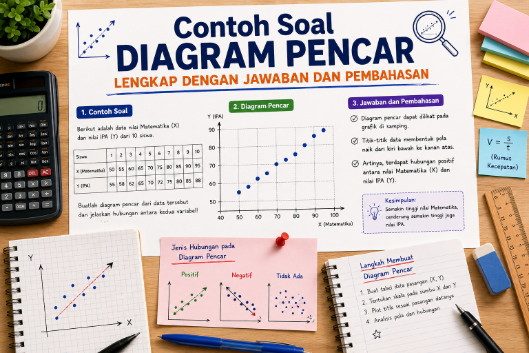 Contoh Soal Diagram Pencar Lengkap dengan Jawaban dan Pembahasan