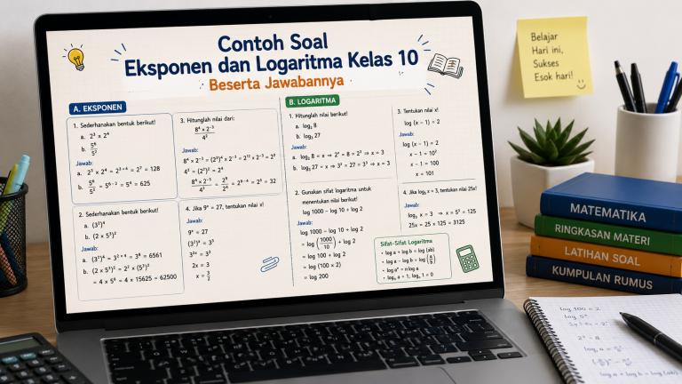 Contoh Soal Eksponen dan Logaritma Kelas 10 Beserta Jawabannya