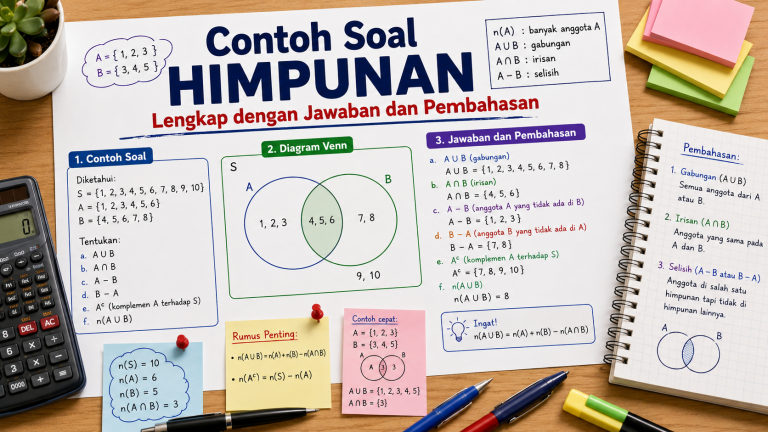 Contoh Soal Himpunan Lengkap dengan Jawaban dan Pembahasan