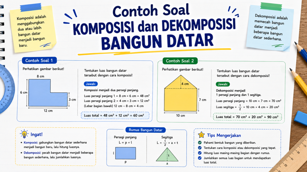 Contoh Soal Komposisi dan Dekomposisi Bangun Datar