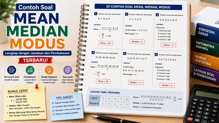 Contoh Soal Mean Median Modus Lengkap dengan Jawaban dan Pembahasan Terbaru