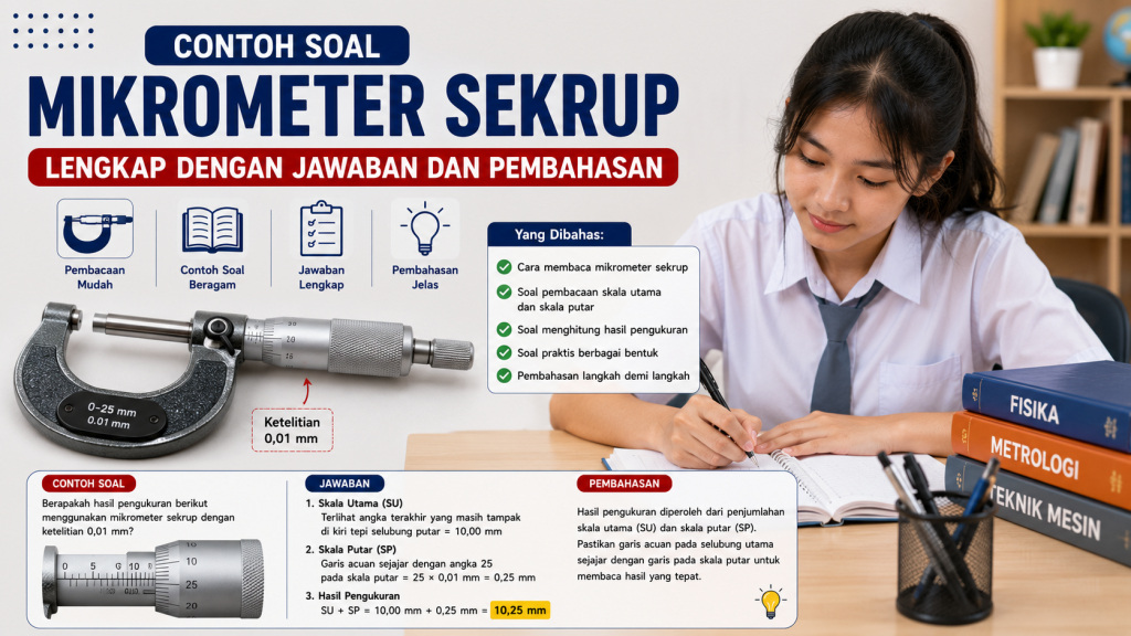 Contoh Soal Mikrometer Sekrup Lengkap dengan Jawaban dan Pembahasan