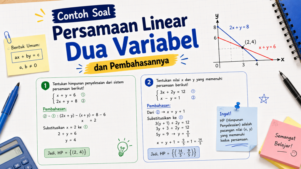 Contoh Soal Persamaan Linear Dua Variabel dan Pembahasannya