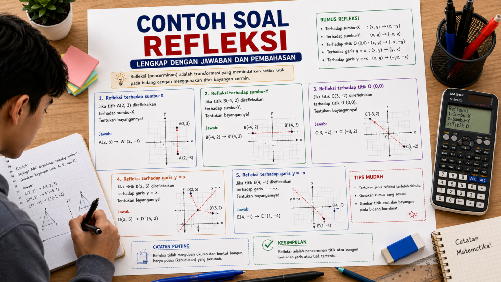 Contoh Soal Refleksi Lengkap dengan Jawaban dan Pembahasan