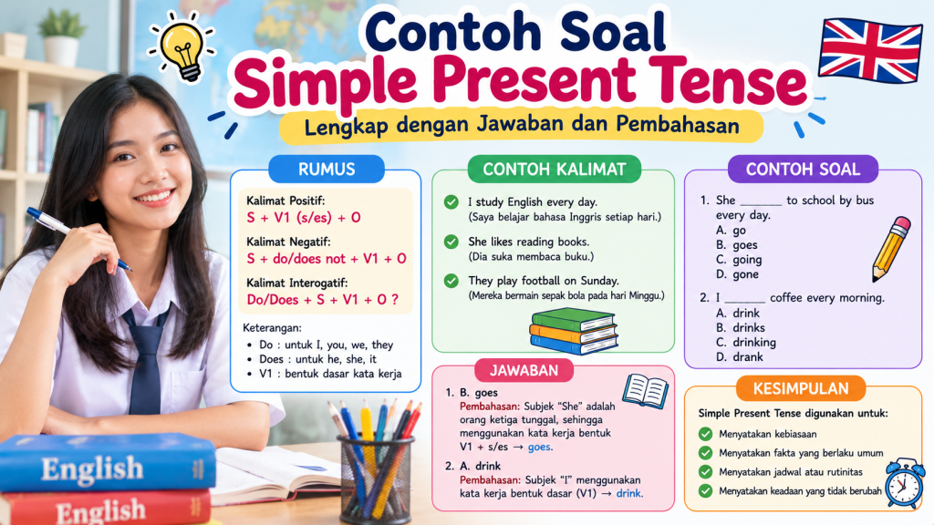 Contoh Soal Simple Present Tense Lengkap dengan Jawaban dan Pembahasan