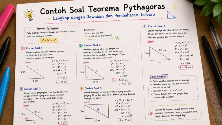 Contoh Soal Teorema Pythagoras Lengkap dengan Jawaban dan Pembahasan Terbaru