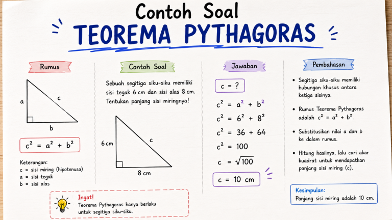 Contoh Soal Teorema Pythagoras, Rumus, dan Jawaban Lengkap