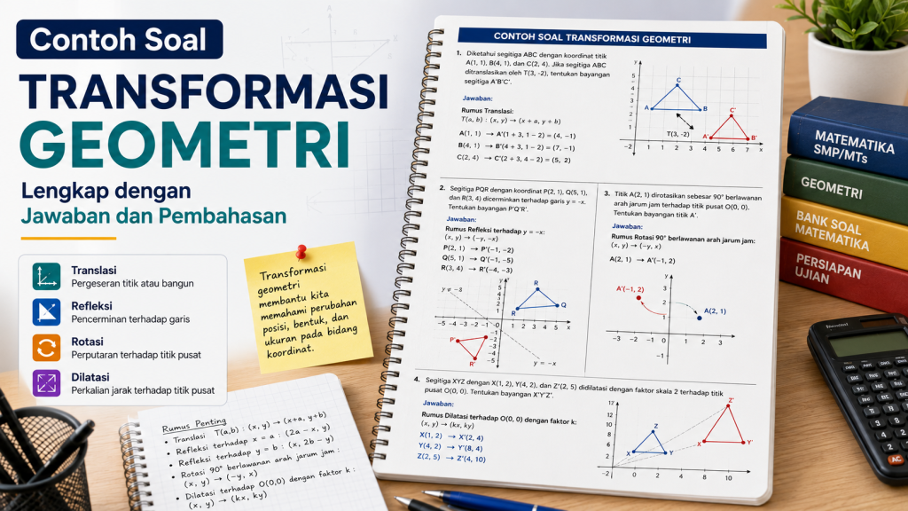 Contoh Soal Transformasi Geometri Lengkap dengan Jawaban dan Pembahasan
