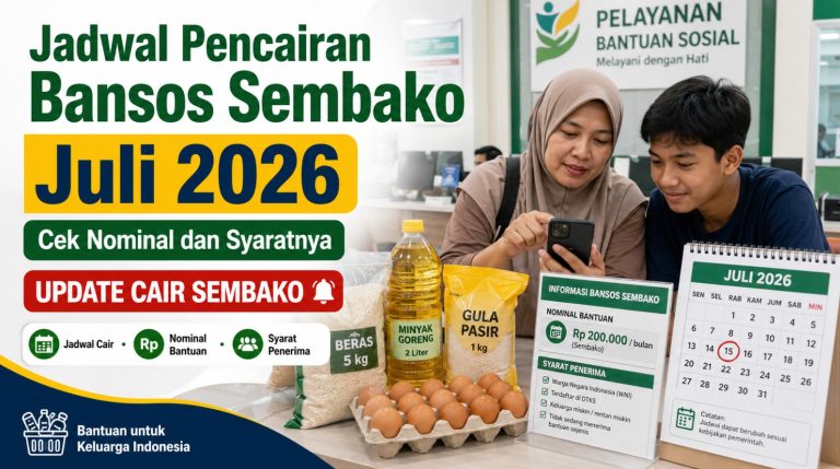Jadwal Pencairan Bansos Sembako Juli 2026, Cek Nominal dan Syaratnya