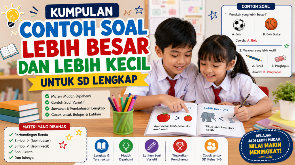 Kumpulan Contoh Soal Lebih Besar dan Lebih Kecil untuk SD Lengkap