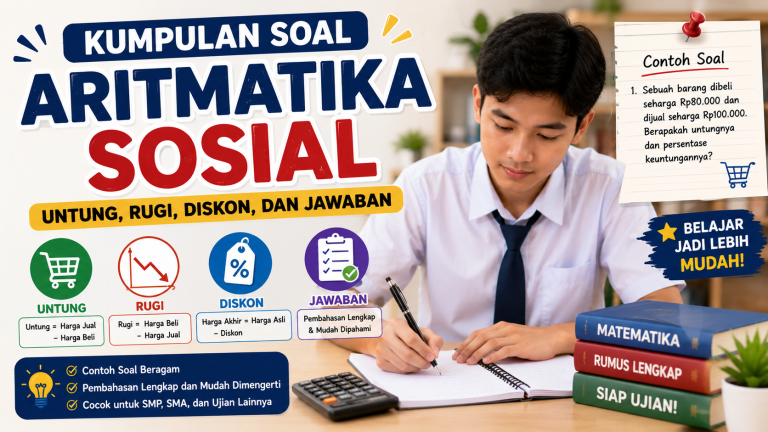 Kumpulan Soal Aritmatika Sosial: Untung, Rugi, Diskon, Terbaru