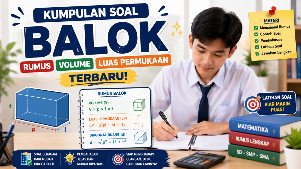 Kumpulan Soal Balok Rumus, Volume, Luas Permukaan, Terbaru