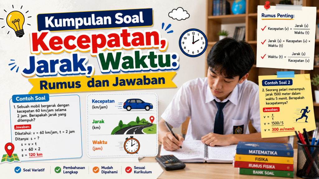 Kumpulan Soal Kecepatan, Jarak,Waktu Rumus dan Jawaban