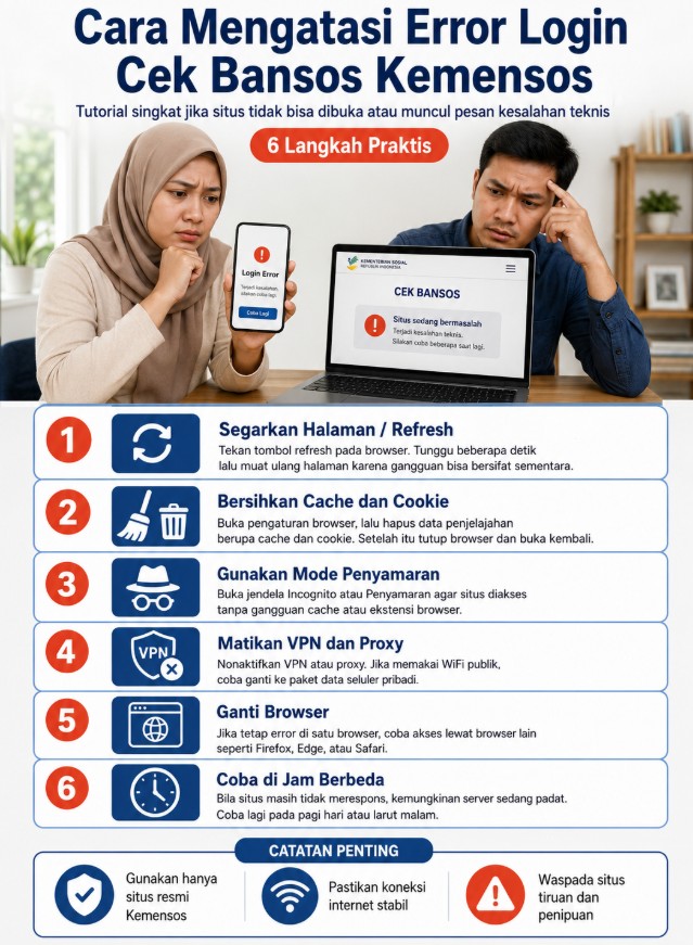 Cara Mengatasi Error Login Cek Bansos Kemensos