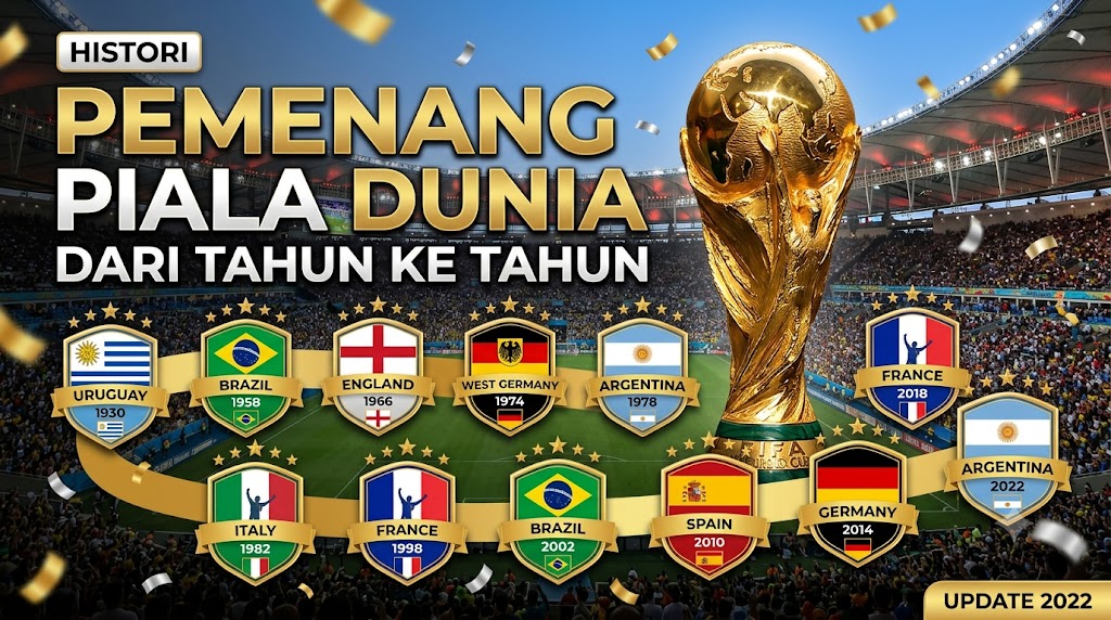 Pemenang Piala Dunia dari Tahun ke Tahun dan Paling Terbanyak