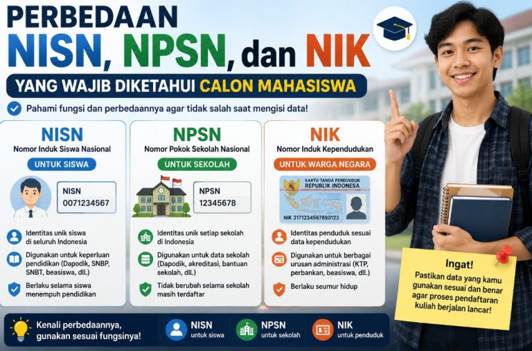 Perbedaan NISN, NPSN, dan NIK yang Wajib Diketahui Calon Mahasiswa