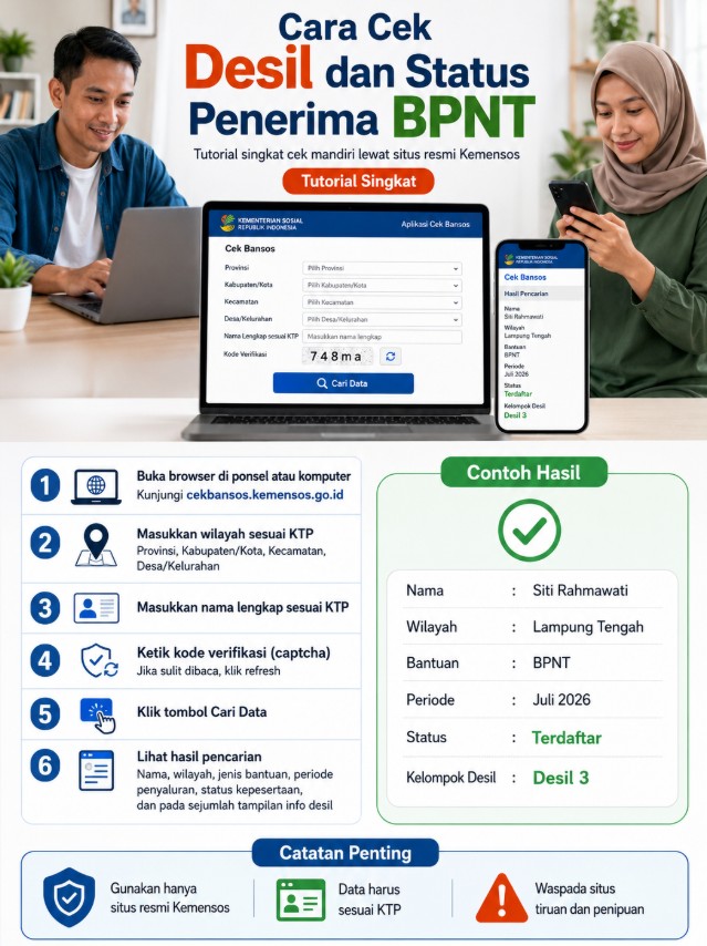 Cara Cek Desil dan Status Penerima BPNT