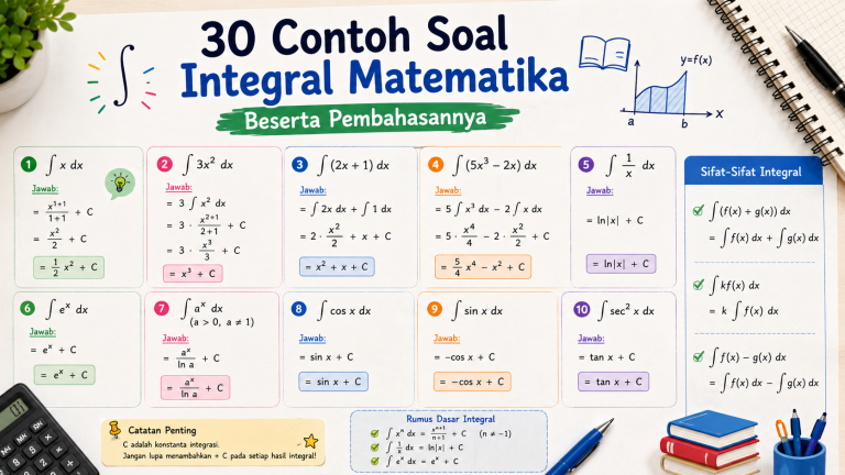 30 Contoh Soal Integral Matematika Beserta Pembahasannya