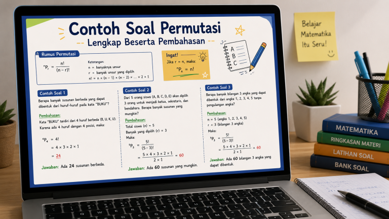 Contoh Soal Permutasi Lengkap Beserta Pembahasan