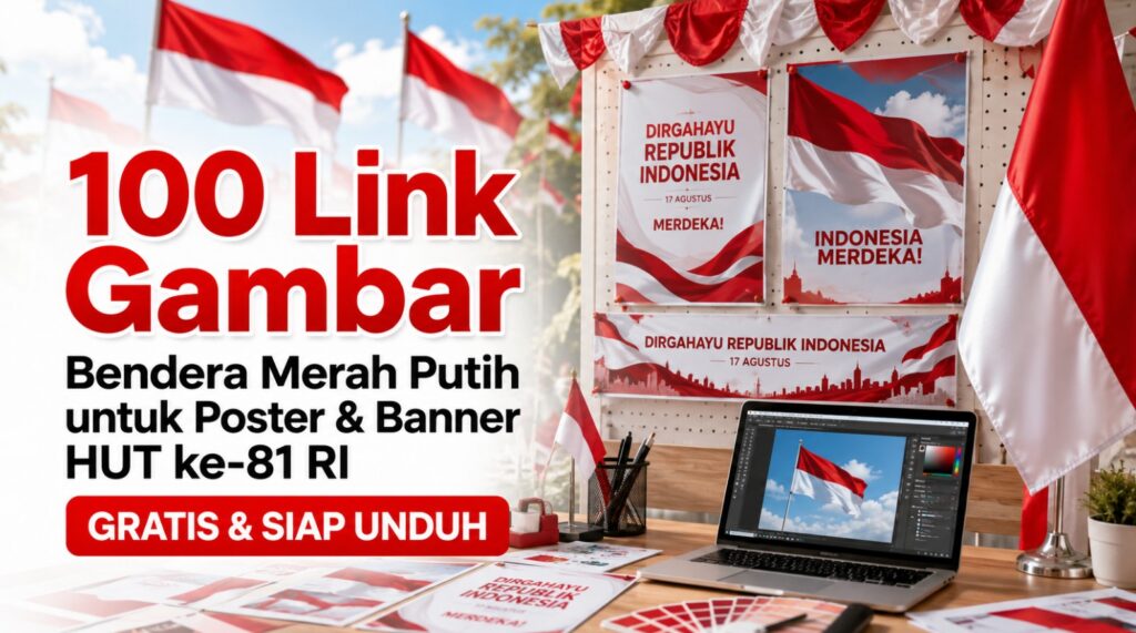 100 Link Gambar Bendera Merah Putih untuk Poster & Banner HUT ke-81 RI