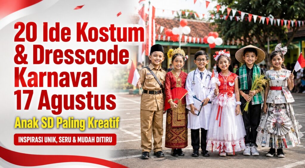 20 Ide Kostum & Dresscode Karnaval 17 Agustus Anak SD Paling Kreatif
