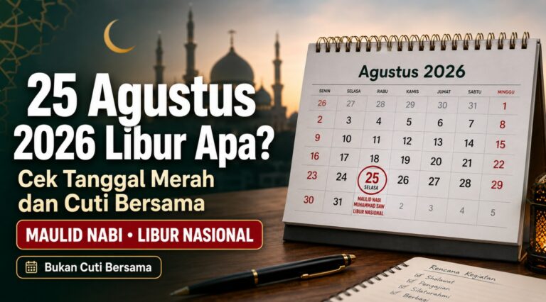 25 Agustus 2026 Libur Apa? Cek Tanggal Merah dan Cuti Bersama