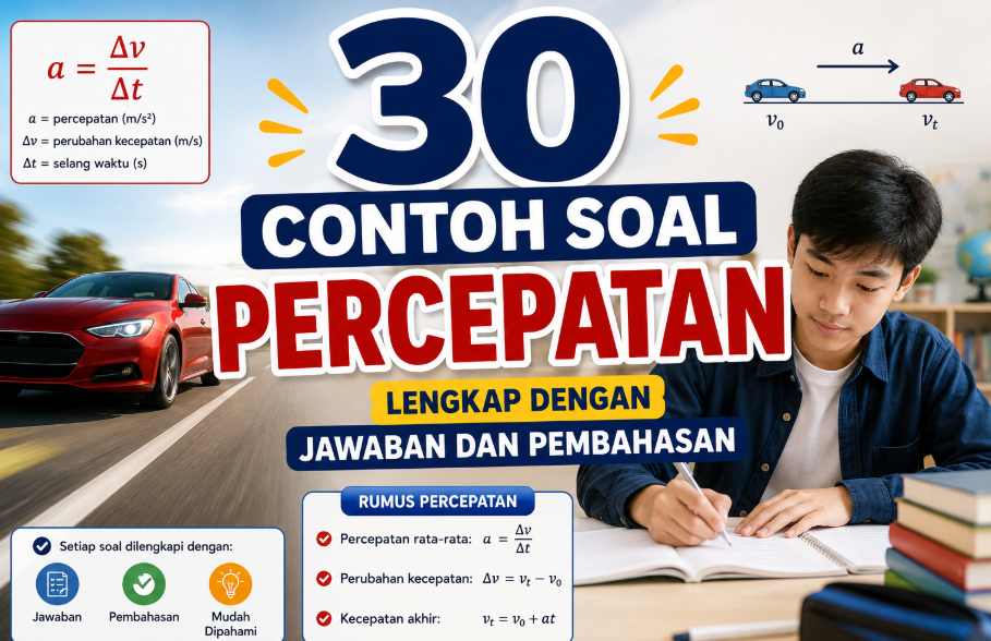 30 Contoh Soal Percepatan Lengkap dengan Jawaban dan Pembahasan