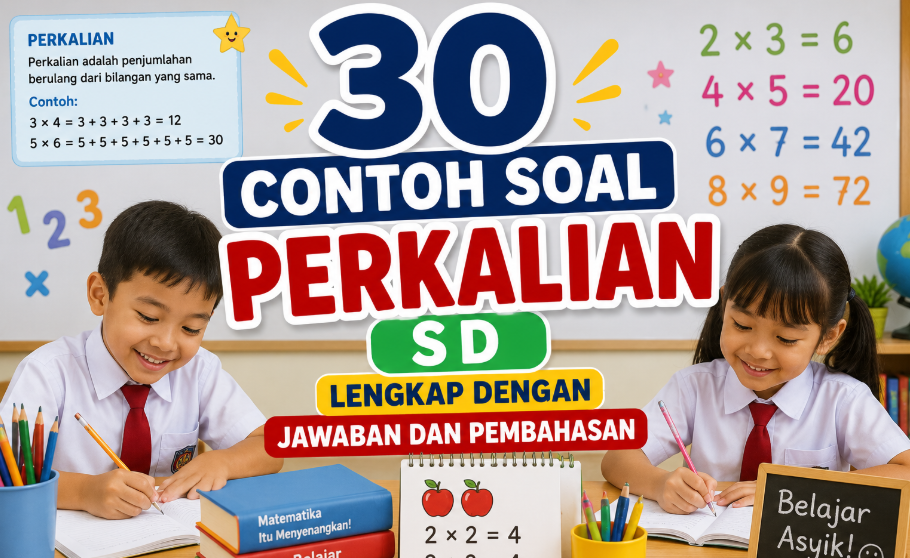 30 Contoh Soal Perkalian SD Lengkap dengan Jawaban dan Pembahasan