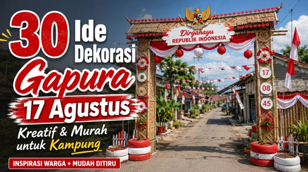 30 Ide Dekorasi Gapura 17 Agustus Kreatif & Murah untuk Kampung