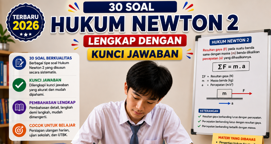 30 Soal Hukum Newton 2 Lengkap dengan Kunci Jawaban