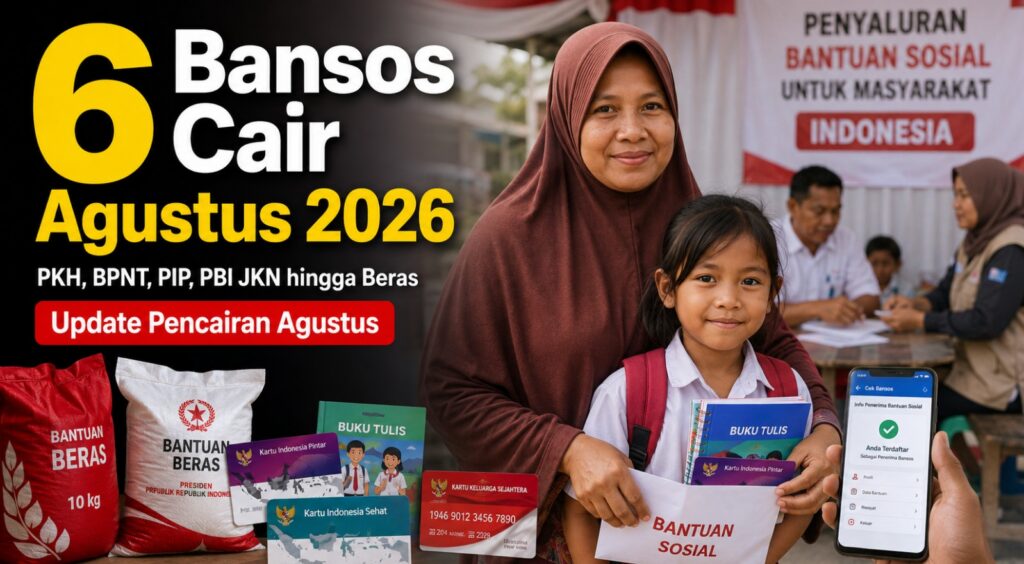 6 Bansos Cair Agustus 2026 PKH, BPNT, PIP, PBI JKN hingga Beras
