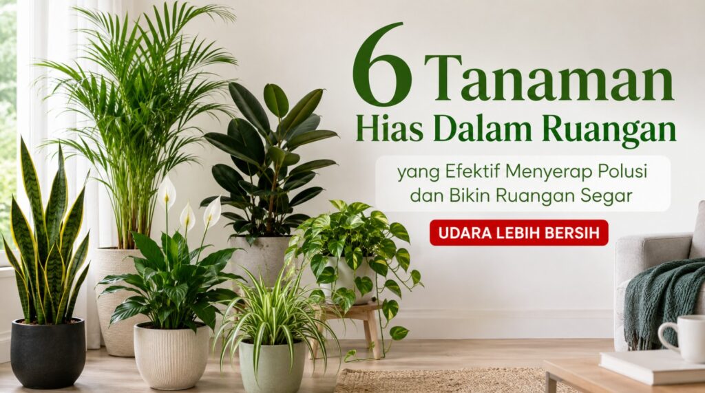 6 Tanaman Hias Dalam Ruangan yang Efektif Menyerap Polusi dan Bikin Ruangan Segar