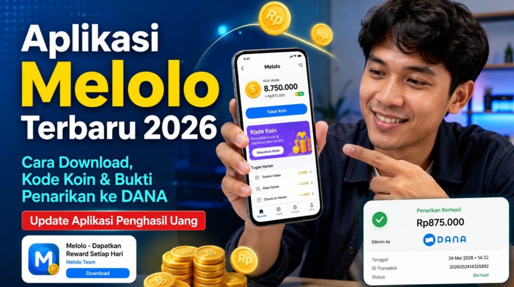 Aplikasi Melolo Terbaru 2026 Cara Download, Kode Koin & Bukti Penarikan ke DANA