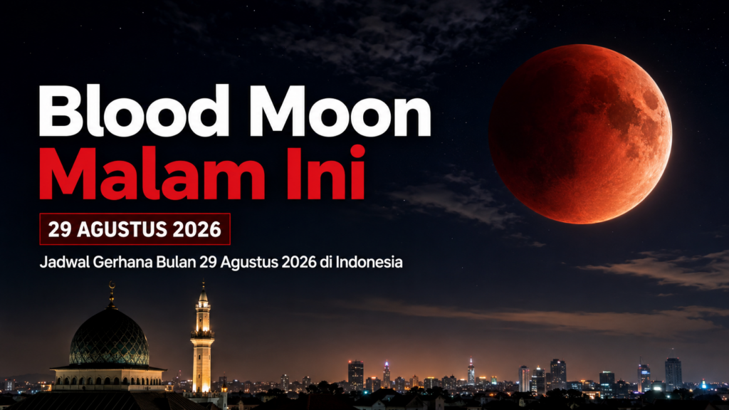 Blood Moon Malam Ini Jadwal Gerhana Bulan 29 Agustus 2026 di Indonesia